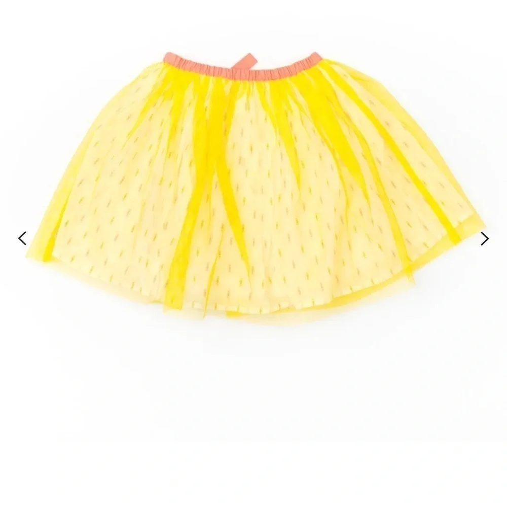 Billieblush Bow-Detailed Yellow Tulle Skirt with Pink Accents SZ 10
